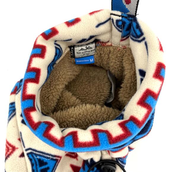 KAVU Unisex M Cabin Toes Slippers Blue Aztec Fleece Lined Cozy & Stylish! - Picture 2 of 5